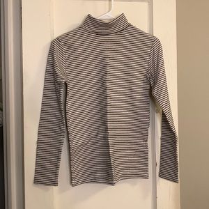 Stretch Knit Striped Turtleneck Size S